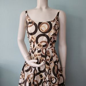  90s Y2K retro pop art pleated Summer dress Adrianna Papell 12